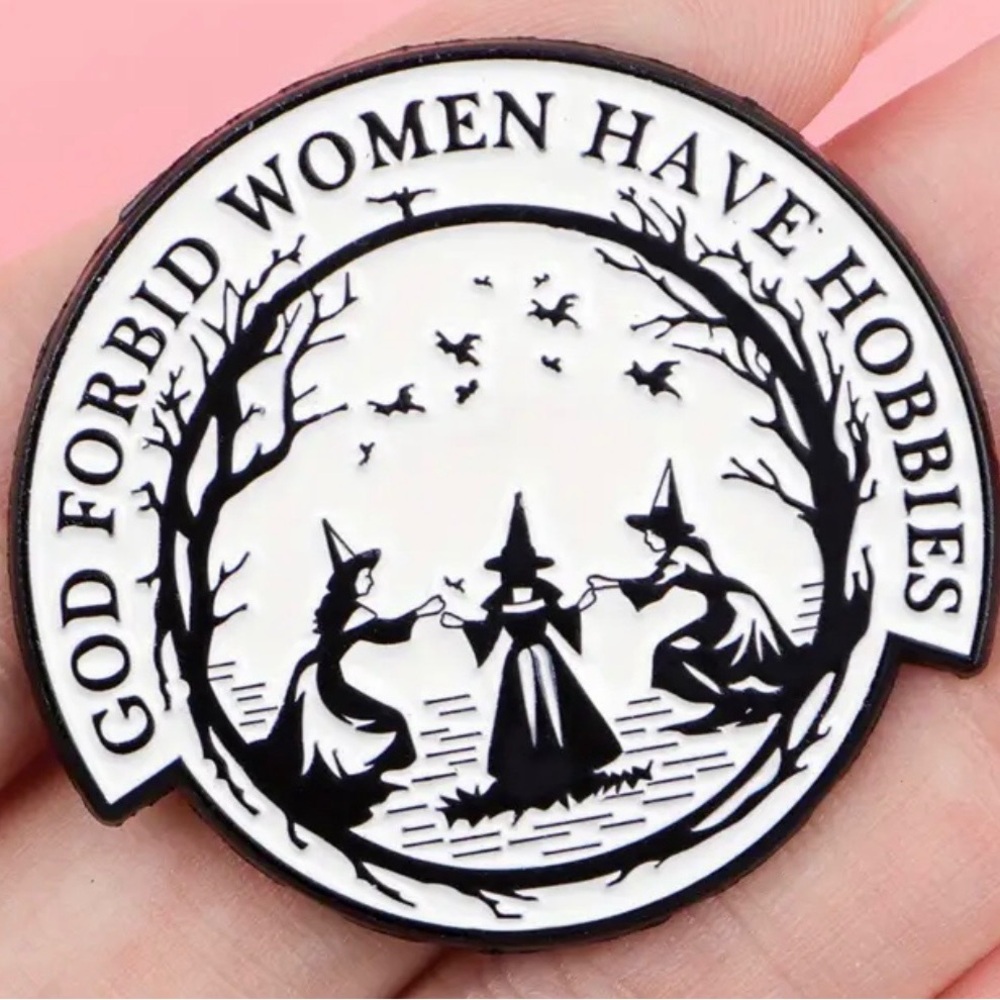 Black and White Enamel Pin